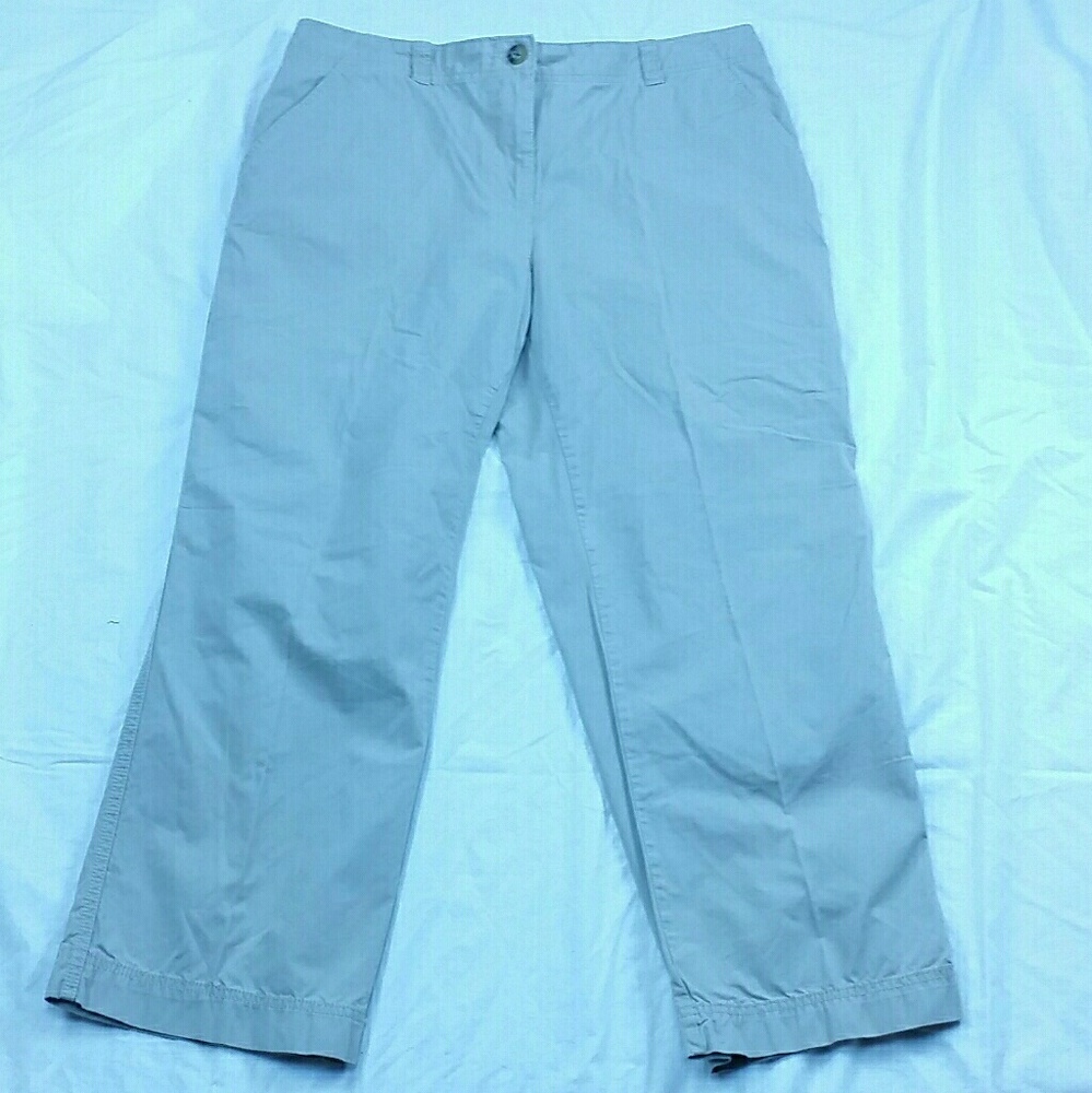 L.L.Bean khaki dress work career pants tan 14 peti